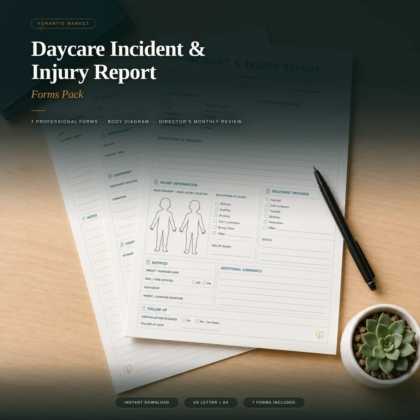 Daycare Incident & Injury Report Forms Pack preview